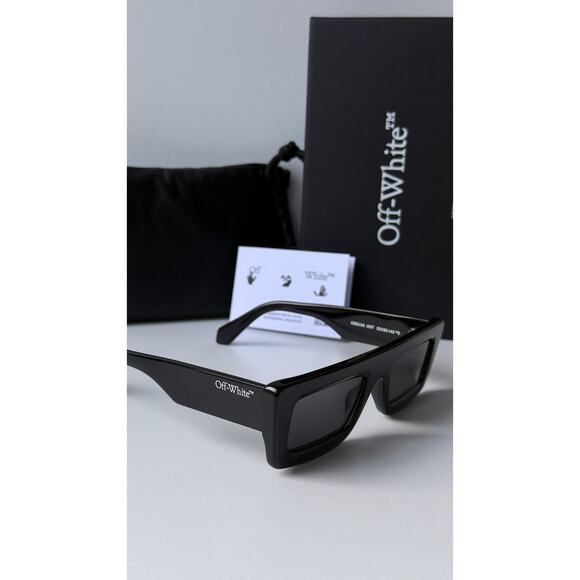 NEW Off White Ontario Black Unisex Sunglasses - Picture 4 of 6